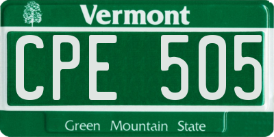 VT license plate CPE505