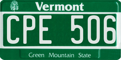 VT license plate CPE506
