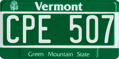 VT license plate CPE507
