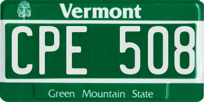 VT license plate CPE508