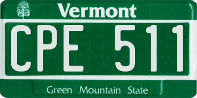 VT license plate CPE511