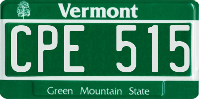 VT license plate CPE515