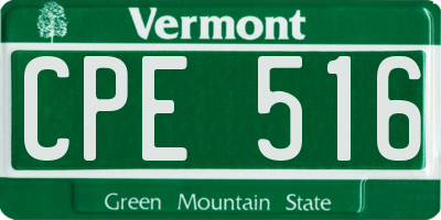 VT license plate CPE516