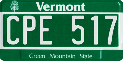 VT license plate CPE517