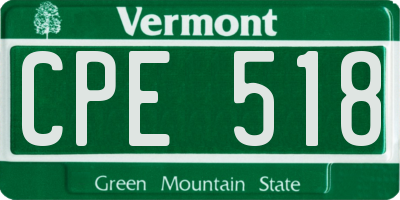 VT license plate CPE518