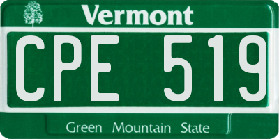 VT license plate CPE519