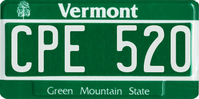 VT license plate CPE520