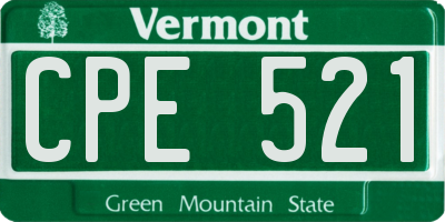 VT license plate CPE521