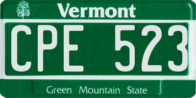 VT license plate CPE523