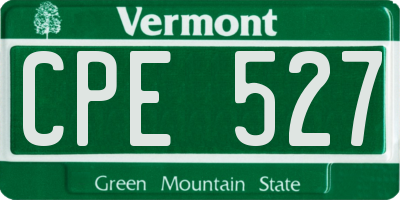 VT license plate CPE527