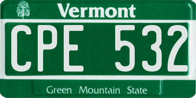 VT license plate CPE532