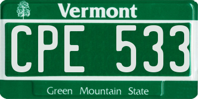 VT license plate CPE533