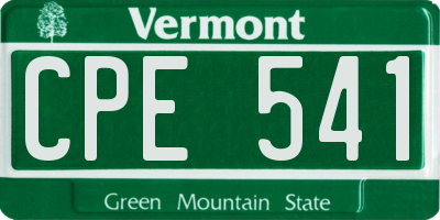 VT license plate CPE541