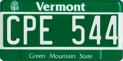 VT license plate CPE544