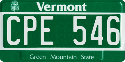 VT license plate CPE546