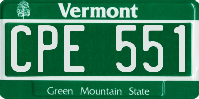 VT license plate CPE551