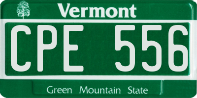 VT license plate CPE556