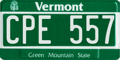 VT license plate CPE557