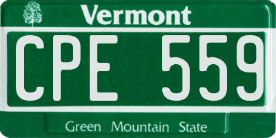 VT license plate CPE559