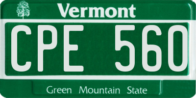 VT license plate CPE560