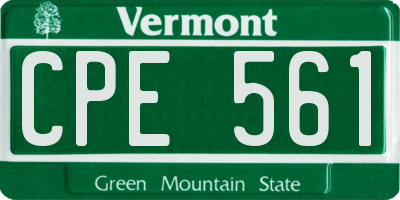 VT license plate CPE561
