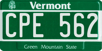 VT license plate CPE562