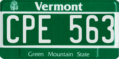 VT license plate CPE563
