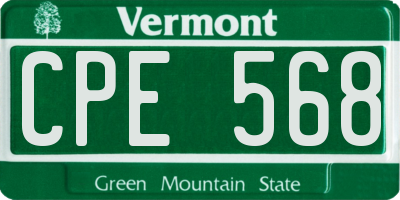VT license plate CPE568