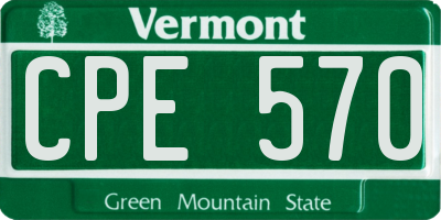 VT license plate CPE570