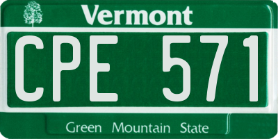 VT license plate CPE571
