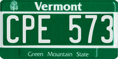 VT license plate CPE573
