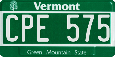 VT license plate CPE575