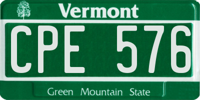 VT license plate CPE576