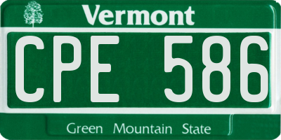 VT license plate CPE586