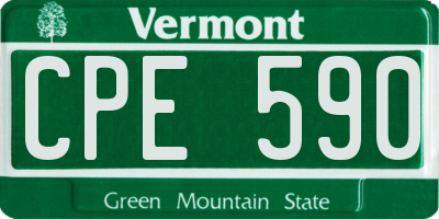 VT license plate CPE590