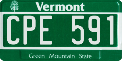 VT license plate CPE591