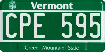 VT license plate CPE595