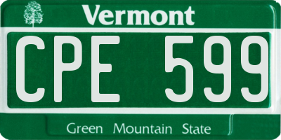 VT license plate CPE599