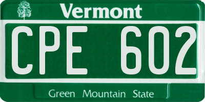VT license plate CPE602