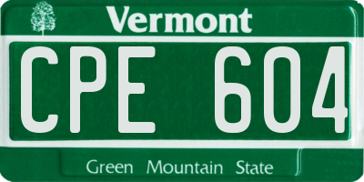 VT license plate CPE604
