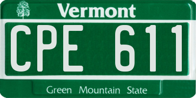 VT license plate CPE611
