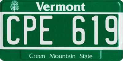 VT license plate CPE619