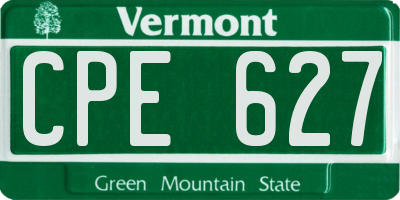 VT license plate CPE627
