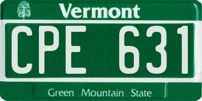 VT license plate CPE631