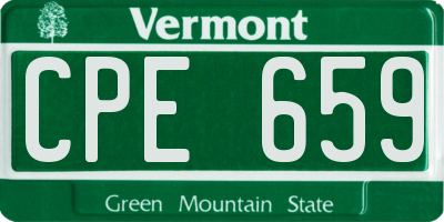 VT license plate CPE659