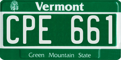VT license plate CPE661