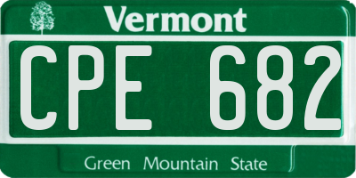 VT license plate CPE682