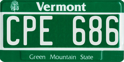 VT license plate CPE686