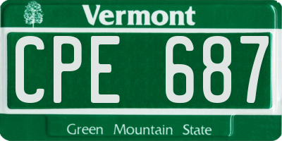 VT license plate CPE687