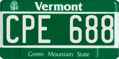 VT license plate CPE688